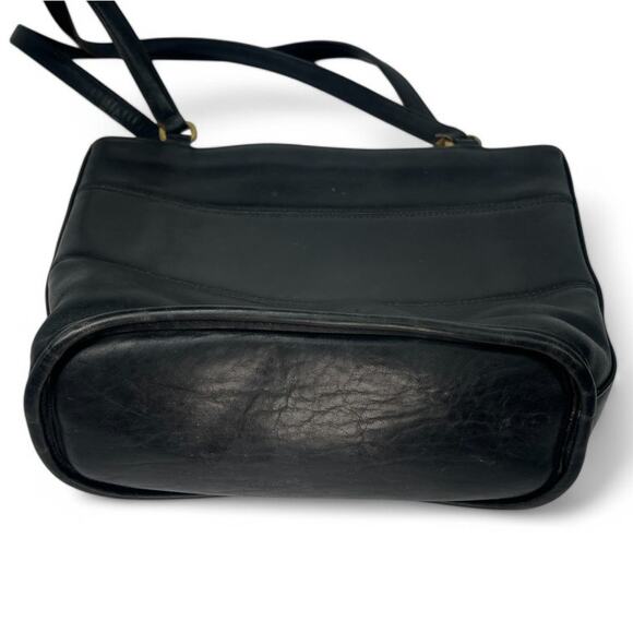 VINTAGE 90s COACH Tribeca Black Leather Bucket Bag Shoulder Purse J8P 9098 - Picture 5 of 9